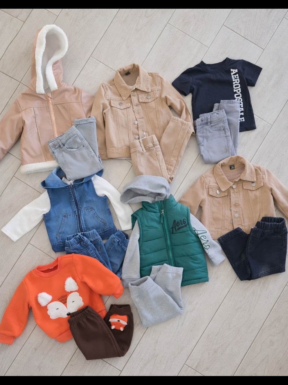 Lot of 7 Toddler Fall & Winter Boy Outfits, Including Zara & Aero